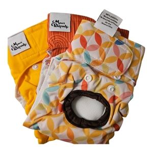 Mews Rhapsody Cat Reusable Bright Color Cloth Diapers Set of 3 New in Package